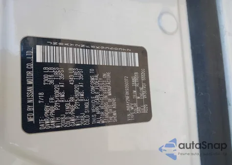 2019 Nissan Armada Platinum z USA, uszkodzony, nr VIN JN8AY2NF8K9350372